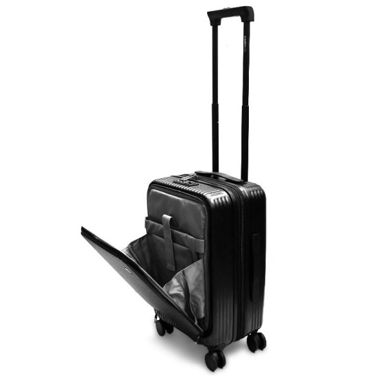 KARRY-ON JETSETTER ALUMINUM 20" LAPTOP CABIN LUGGAGE W/ TRANSPARENT COVER