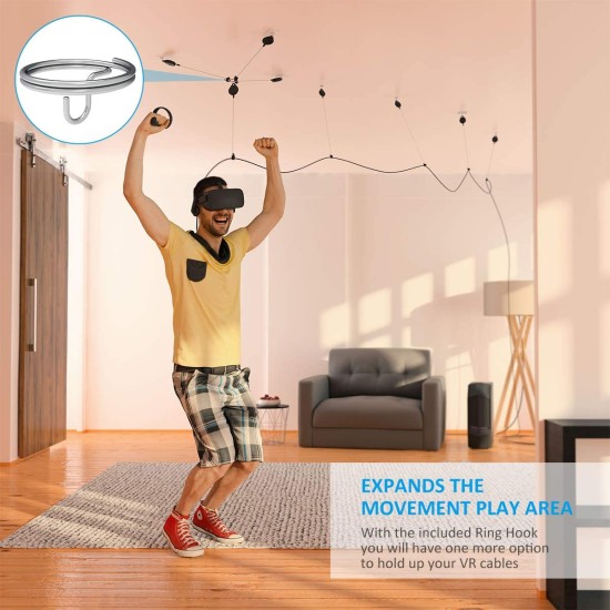 KIWI design VR Cable Management 6 Packs VR Pulley System fits Oculus Quest 2