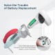 KIWI design Controller Grips Cover with Battery Opening Adjustable with Knuckle Straps For Oculus Quest 2 -WHT-RD-BL