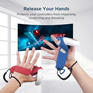 KIWI design Knuckle Controller Grips Compatible with Quest 3 Grips Cover  Anti-Throw Handle Sleeve with Adjustable Hand Strap 