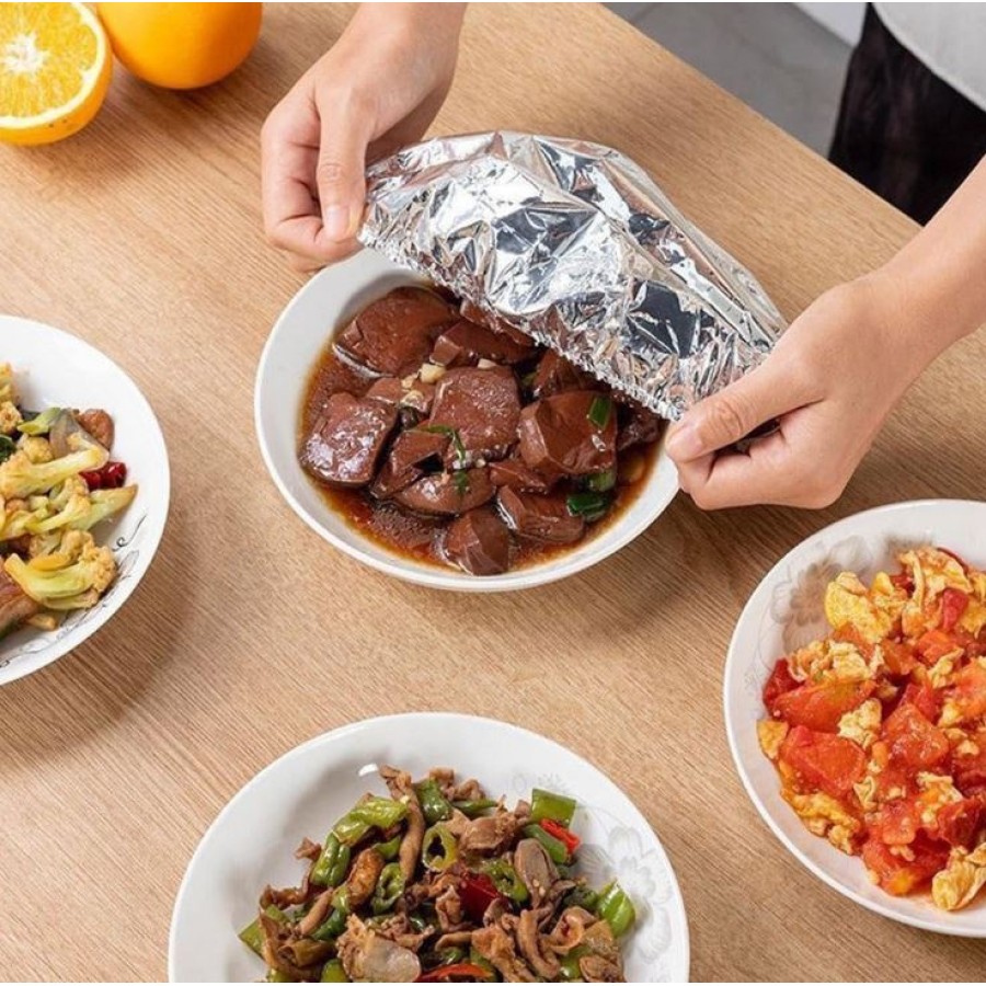 Reusable Aluminum Insulation Foil Heat Food Cover - 10Pcs