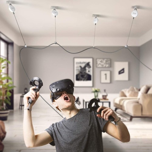 Kiwi Design Silent VR Cable Management Pulley System Foor Oculus Quest 2 - 6 Pack