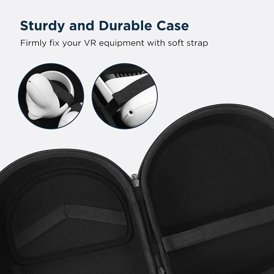 KIWI design Hard Travel Case for Oculus Quest 2, Waterproof Shockproof Protecting Carrying Case