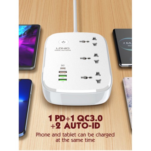 LDNIO WiFi Smart Power Strip 2500W 3 Power Socket 4 USB Ports