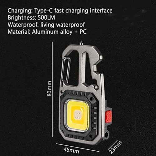 LED COB Flashlight Keychain Light with Stand