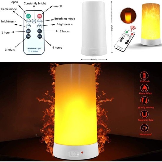 LED Smart Flame Lamp with Remote