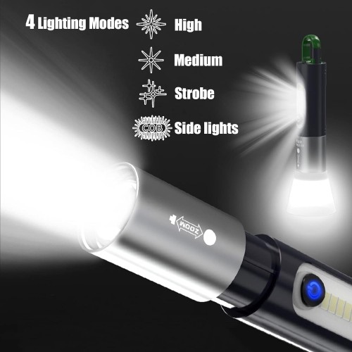 LED Torch Rechargeable Mini Torches 4 Modes