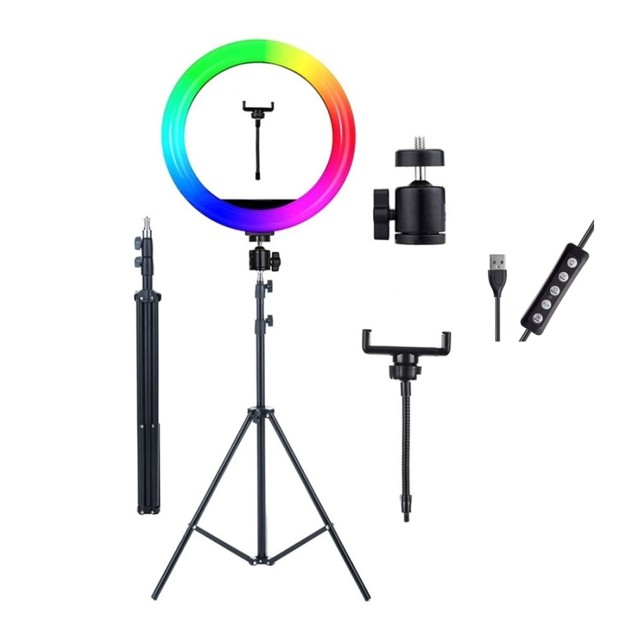 RGB LED Soft Ring Light With Stand-Selfie Light 26cm - MJ-36 