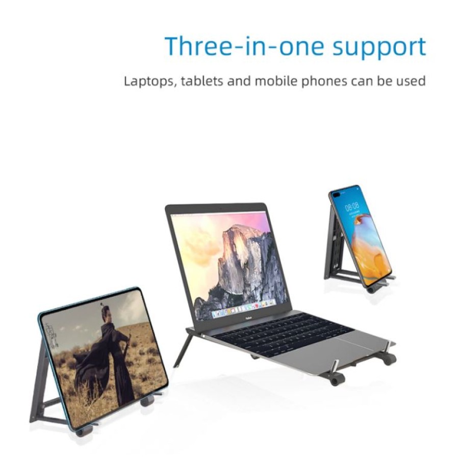3-in-1 Folding Stand for Laptop, Tablet & Phone