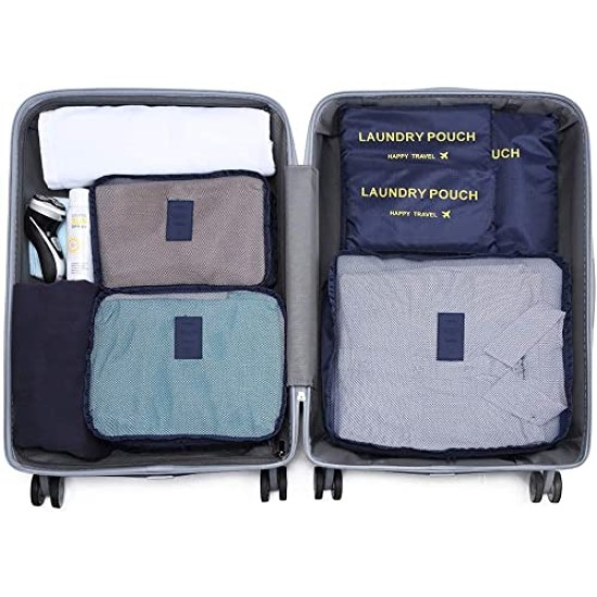 6 PCS Travel Organizer Storage Bag Set - Navy
