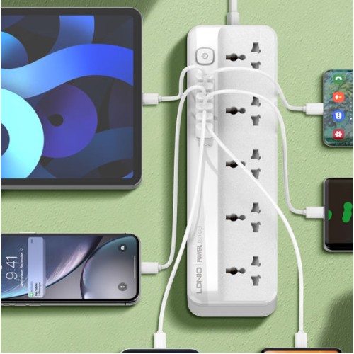 Ldnio Sc5614 Power Strip Surge Protector With 5 Ac Outlets And 6 Usb Charging Ports Power Socket