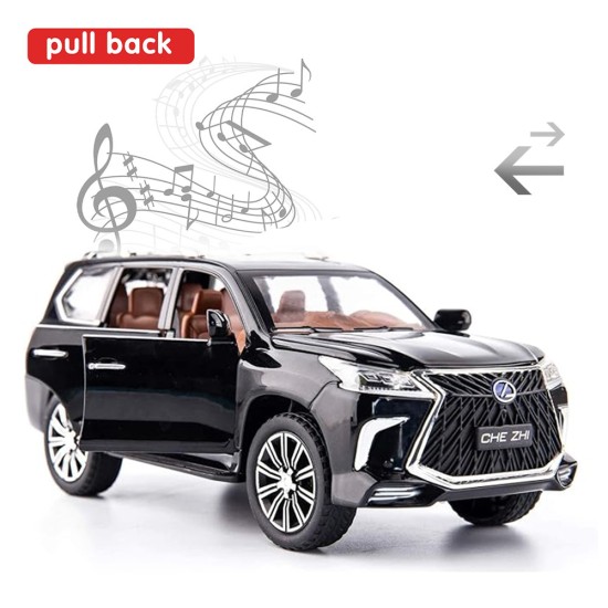 Lexus 570 Off-Road in Luxury SUV Model Car, Zinc Alloy Pull Back Toy car - Black