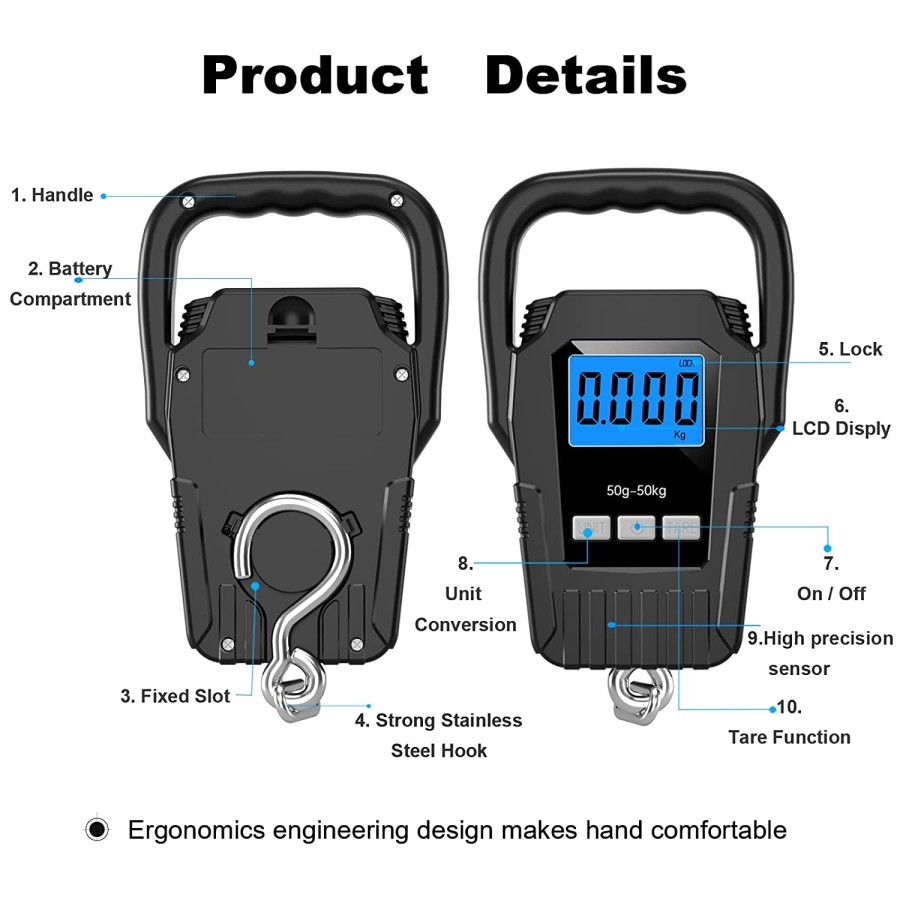 Backlit LCD Display Luggage Scale