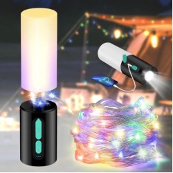 4-in-1 Camping Lantern with 10M String Light RGB