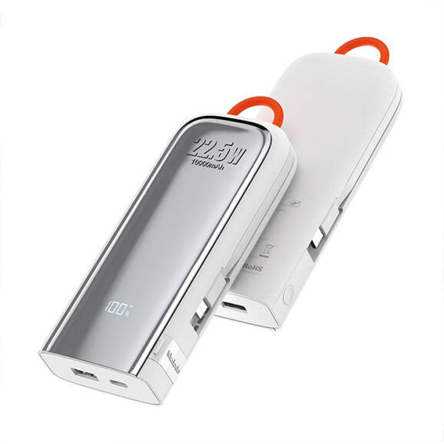 MCDODO MC-1160 22.5W 10000 MAH POWERBANK WITH CABLE DISPLAY-WHITE