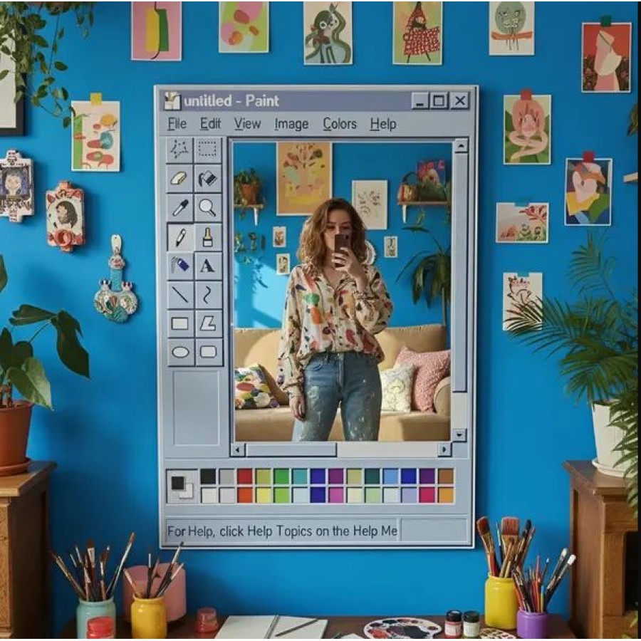 Retro MS Paint Inspired Mirror 50x70cm