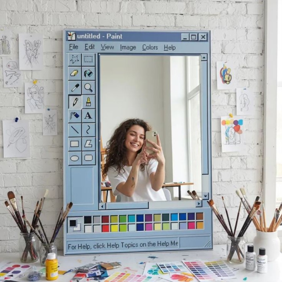 Retro MS Paint Inspired Mirror 50x70cm
