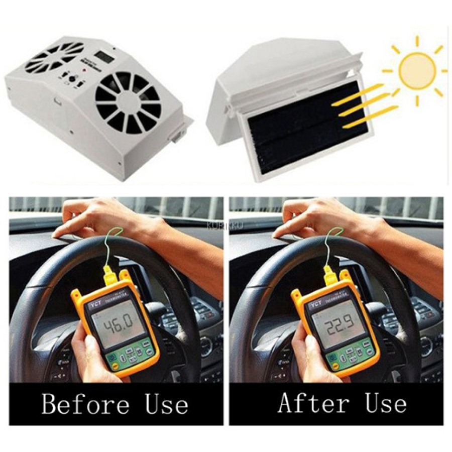 Solar Car Cooler Rechargeable Window Air Cooler MX-8802