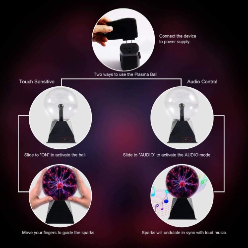 Glass Magic Plasma Ball Table Led Light - Medium