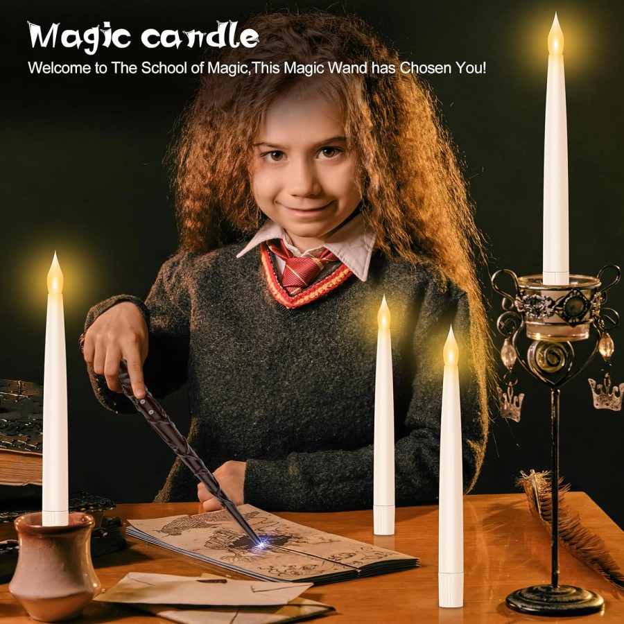 Harry Potter Magic Wand Flicker Candle Light ( 8 Candles , 1 Wand)