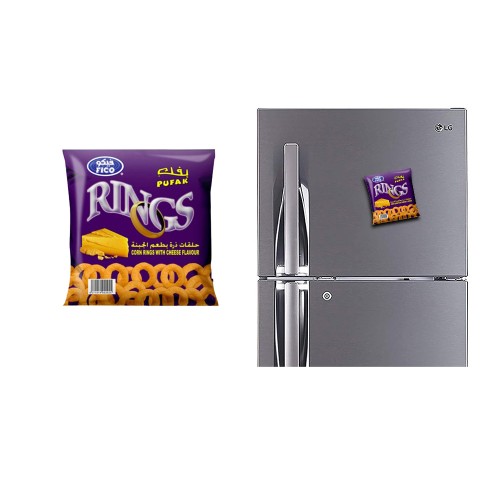 Refrigerator Fridge Acrylic Magnet Sticker - Fico Rings Pufak