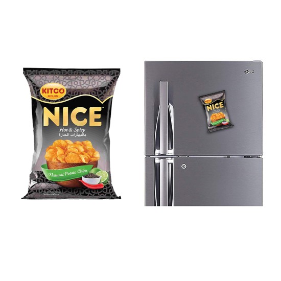 Refrigerator Fridge Acrylic Magnet Sticker - Kitco Nice Chips Black