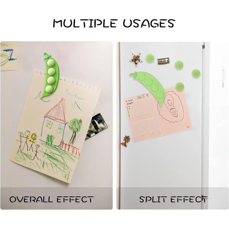 3D Soft Magnetic Refrigerator Pea Shape Sticky	