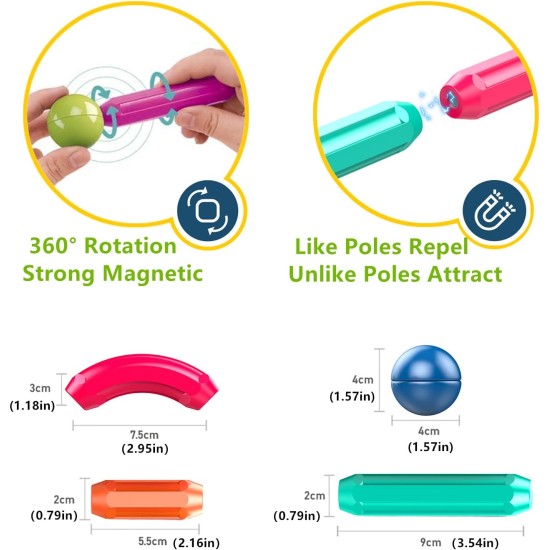 Magnetic Stick Magnetic Balls and Rods Set - 25pcs
