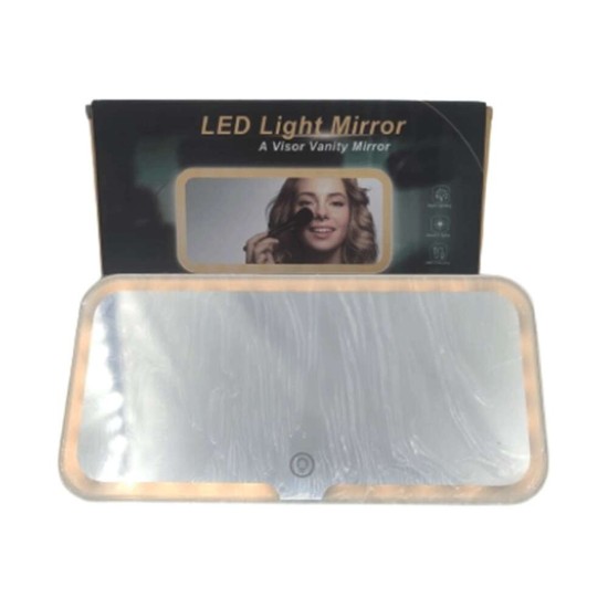 Car Vanity Makeup Mirror LED Light Rechargable