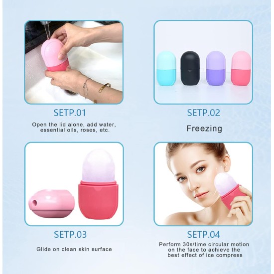 Silicone Ice Massage Face Roller - Lavender