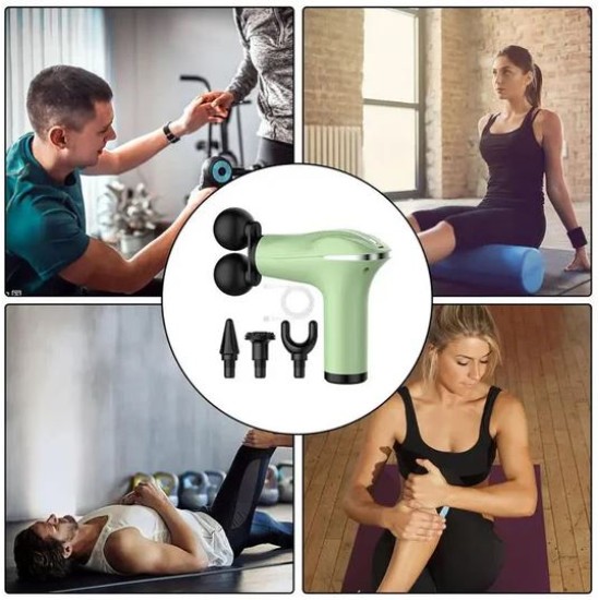 6 speed dual head muscle massage Gun- Black