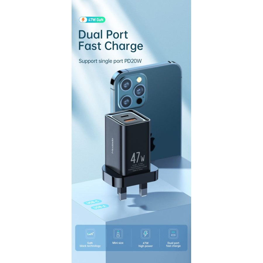 Mcdodo 47W Gan Type-C + Usb Charger