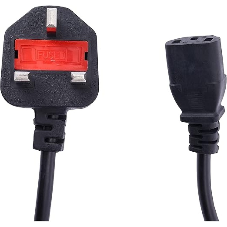 Microdigit Power 3Pin Cord With Fuse For PC Or Monitor 1.5 Meter