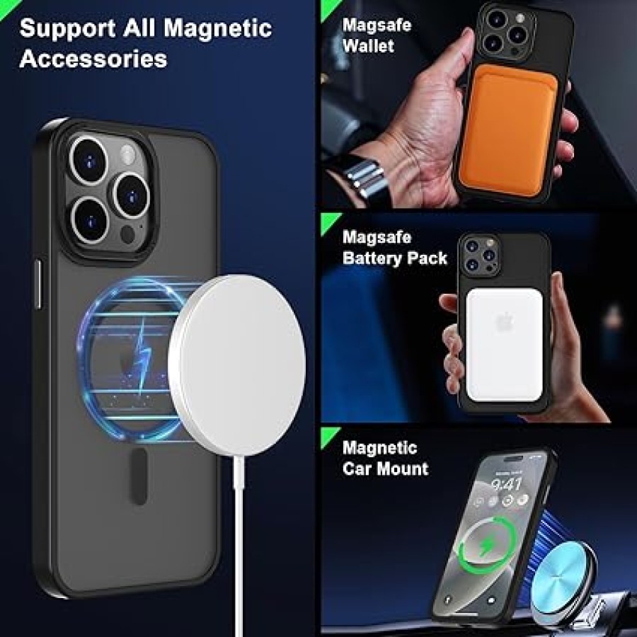 JMGOKIT For iPhone 16 Pro / 16 ProMax MagSafe Magnetic Clear Phone Case (Grey)