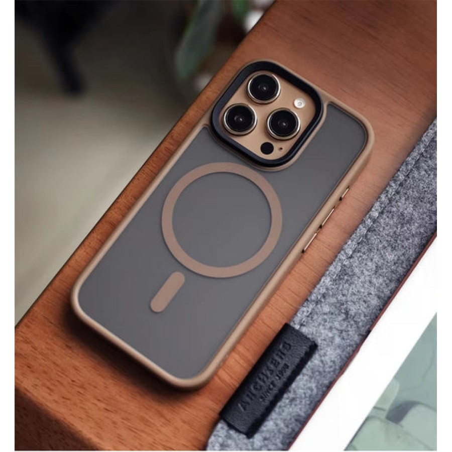JMGOKIT For iPhone 16 Pro / 16 ProMax MagSafe Magnetic Clear Phone Case (Beige)