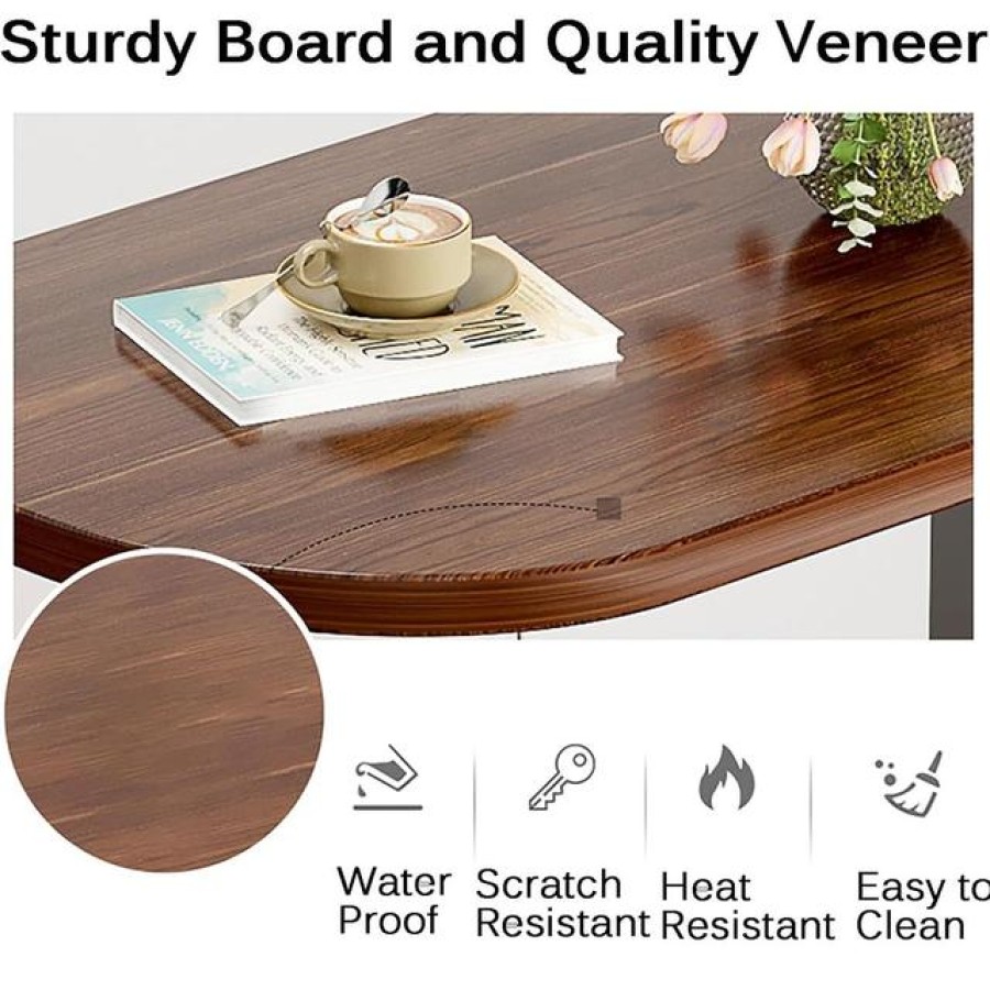 Modern C Shaped Tea Coffee Table - Brown