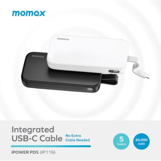 Momax iPower PD 5 20000mAh battery pack IP119 - White