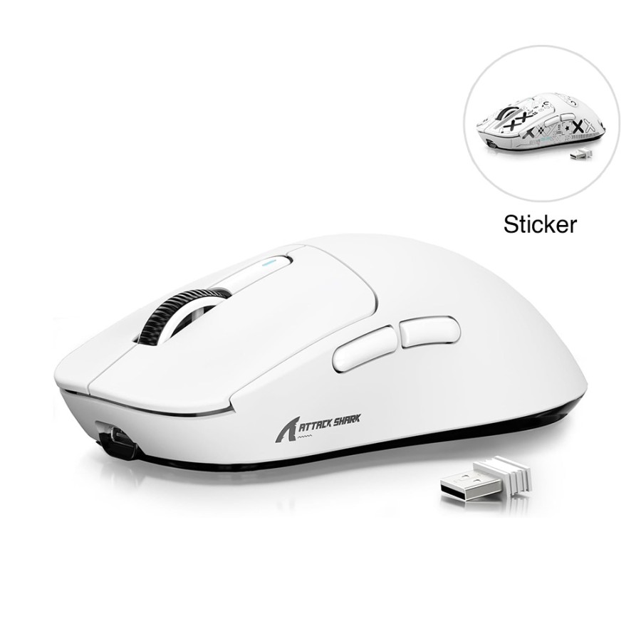 ATTACK SHARK X3 Wireless 26K DPI Gaming Mouse - White