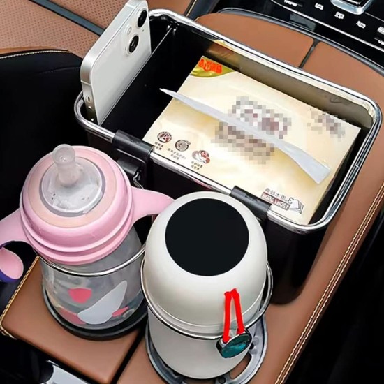 Multifunctional Car Armrest Storage Box Water Cup Holder