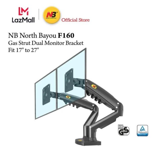 NB F160 North Bayou (17 - 27) Inch Gas Strut Flexi Dual Monitor