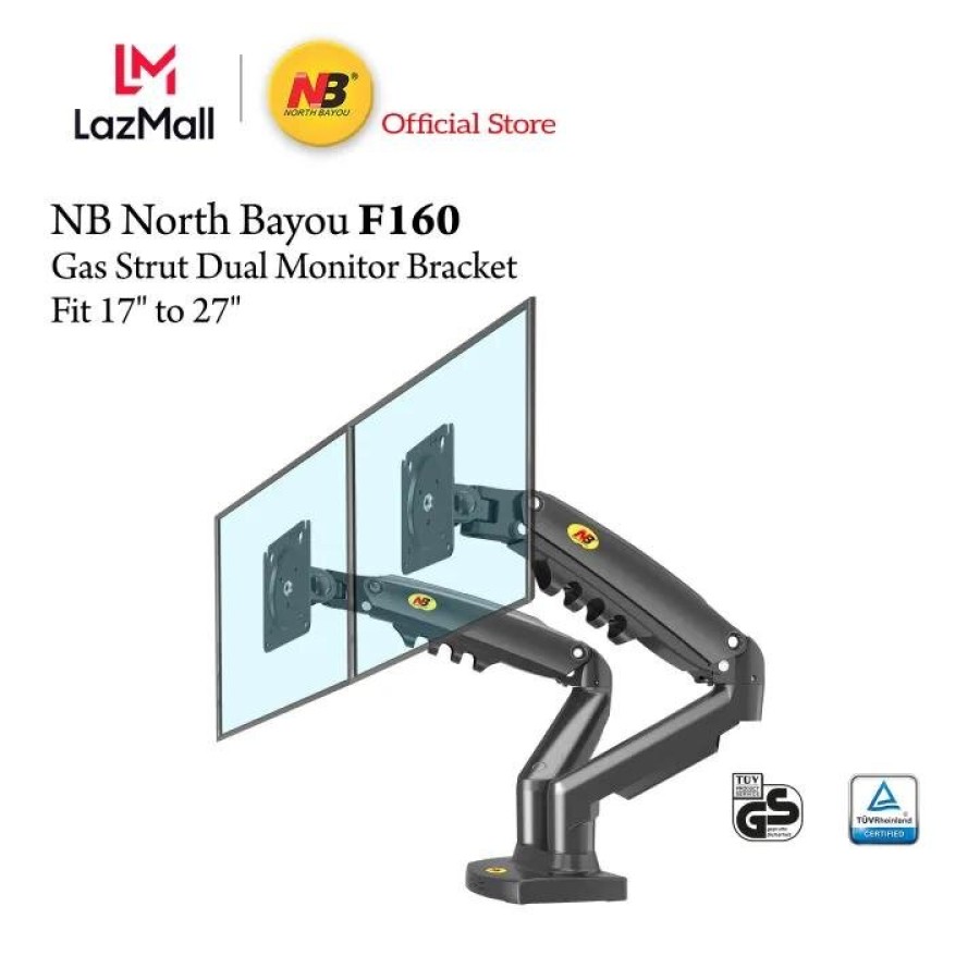 NB F160 North Bayou (22-32) Inch Gas Strut Flexi Dual Monitor