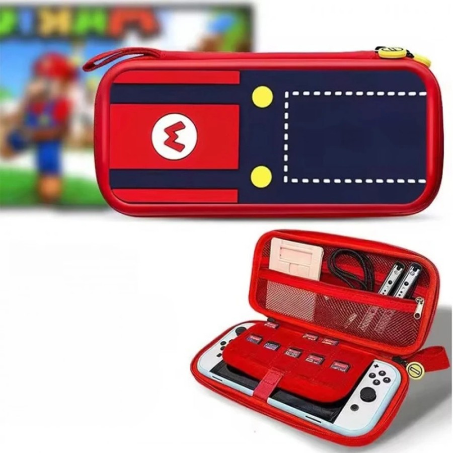 Nintendo Switch Carrying Case - Super Mario M Letter Edition Red With Purple