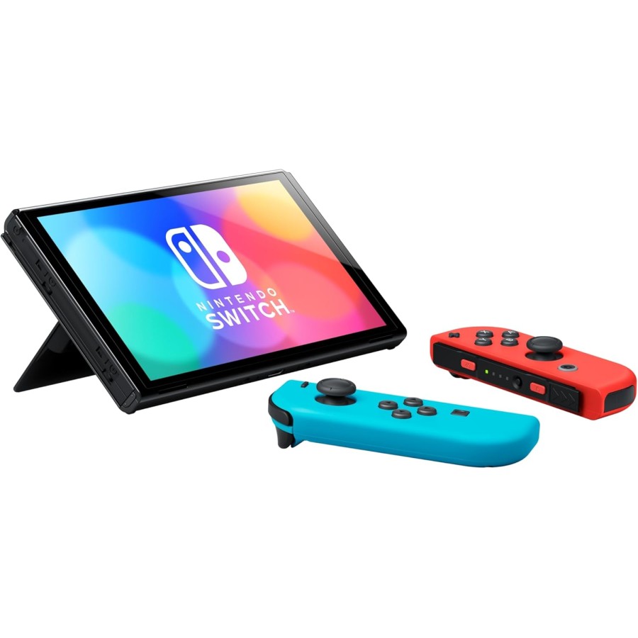 Nintendo Switch OLED Console - Neon Blue and Red Nintendo Switch OLED Console - Neon Blue and Red