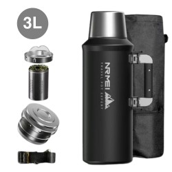 Nrmei 3Litrer Stainless Steel Portable Thermos Vacuum Flask Insulated Bottle - Black Nrmei 3Litrer Stainless Steel Portable Thermos Vacuum Flask Insulated Bottle - Black