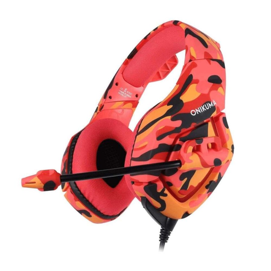 ONIKUMA K1B Gaming Headphones - Camouflage Red