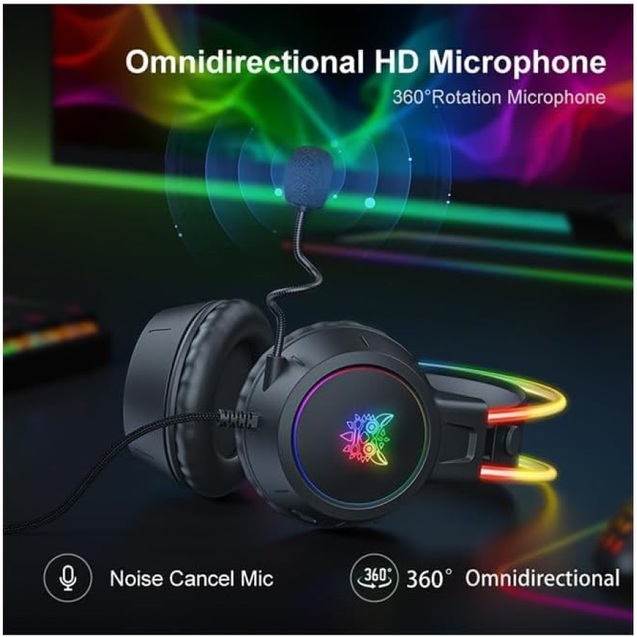 Onikuma X15 Pro RGB Wired Gaming Headset with Mic Over-Ear