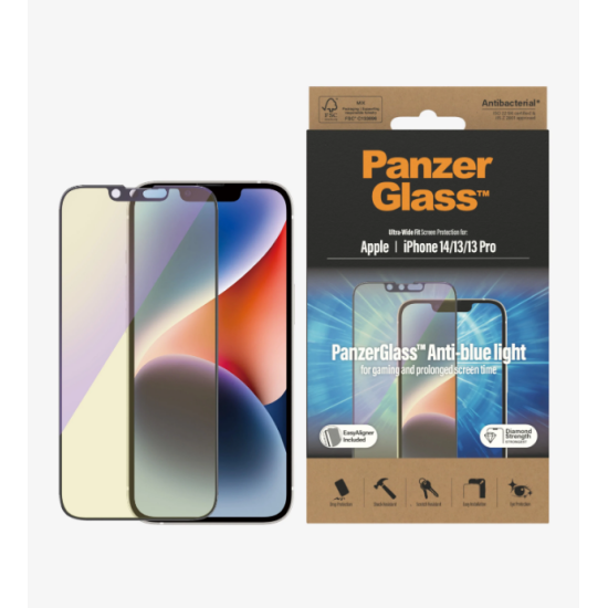 PanzerGlass For iPhone 14 / 13 / 13 Pro UWF Glass Screen With Applicator - Anti-blue light