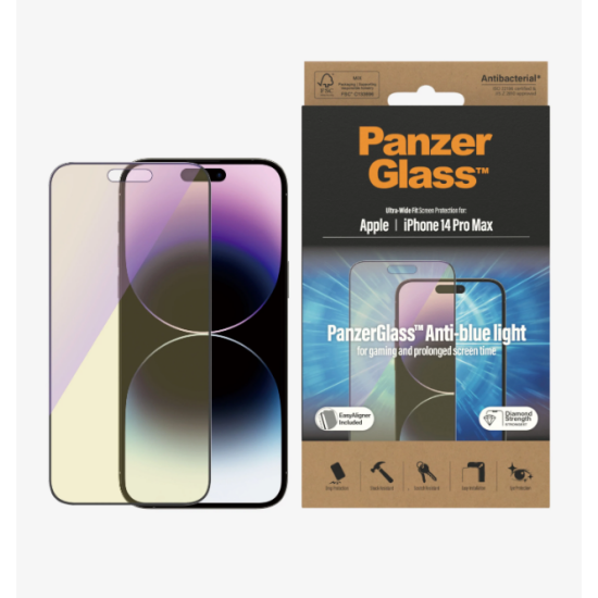 PanzerGlass For iPhone 14 Pro Max UWF Glass Screen With Applicator - Anti-blue light