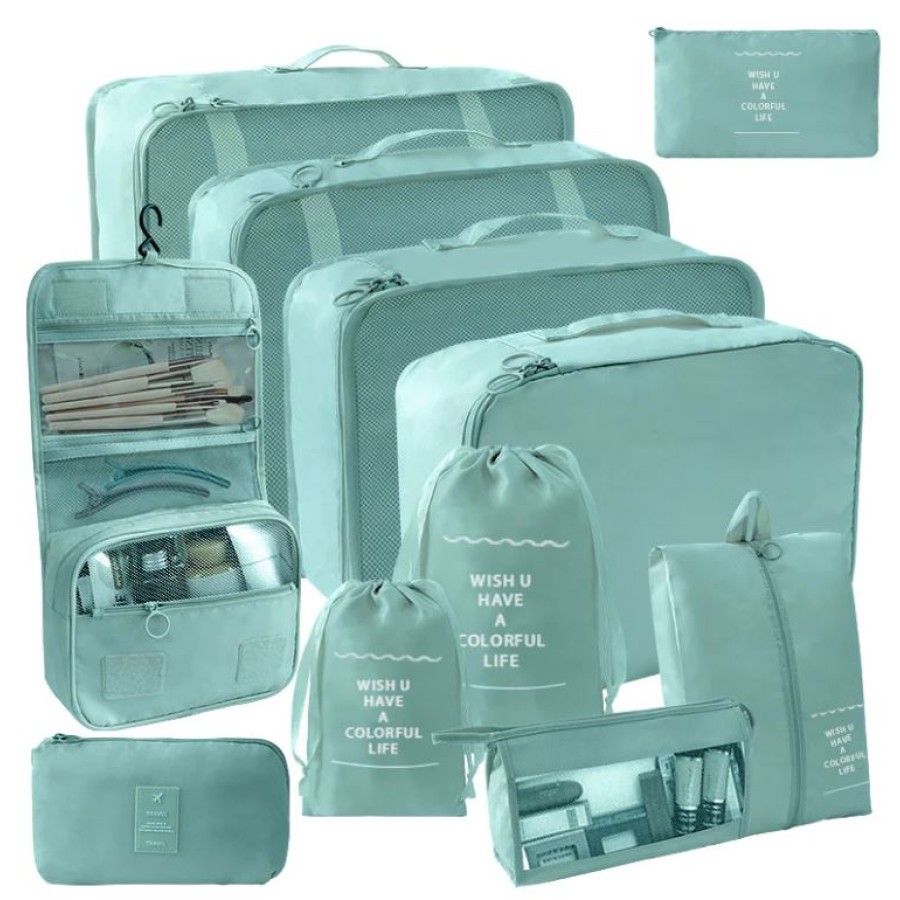 6PCS SET COMPLETE TRAVEL PACKING ORGANIZERS W/ TOILETRY BAG