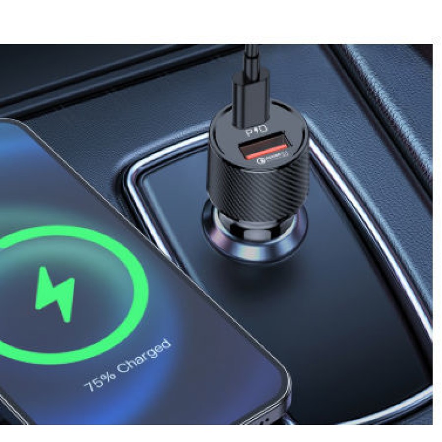 KAKUSIGA KSC-677 QC3.0 USB-C PD fast car charger in-car charger 38W